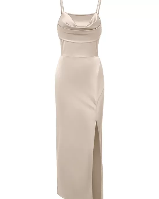 Vacation Sleeveless Wrap Solid Color U-Neck Maxi Dress