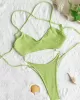 Back Cross Bandage Belly-Hollow Solid Color Wrap One-Piece Swimwear