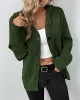 Buttoned Hooded Solid Color Wrap Cardigan