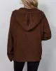 Buttoned Hooded Solid Color Wrap Cardigan