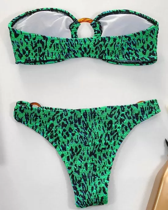 Sexy Breast Wrap Buckle Bikini Swimsuit