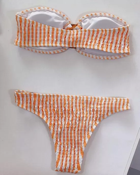 Sexy Breast Wrap Buckle Bikini Swimsuit