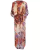 Floral Chiffon Half Sleeve Loose Long Cardigan Cover-Up Swimwear