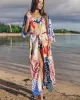 Half Sleeve Loose Floral Cardigan Vacation Beach Cover-Up Swimwear