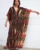 Bohemia Oversized Multicolor Printed Batwing Sleeves Cover-Up