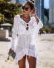 Flared Sleeves Crochet Swimwear Cover-Ups