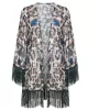 Leopard Printed Tasseled Loose Cover-Up Top