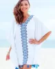 Printed Batwing Sleeves Tasseled Cover-up