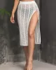 Knitted Solid Color Hollow See-Through Split-Side Cover-Up Swimwear