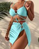 Spaghetti Neck Three Pieces Bikini Set