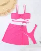 Spaghetti Neck Three Pieces Bikini Set