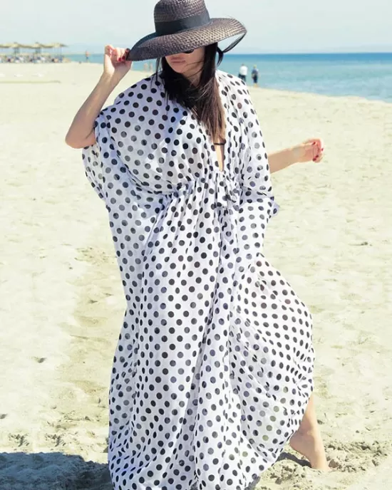 Long Sleeves Floral Printed Chiffon Cardigan Cover-Up Swimwear