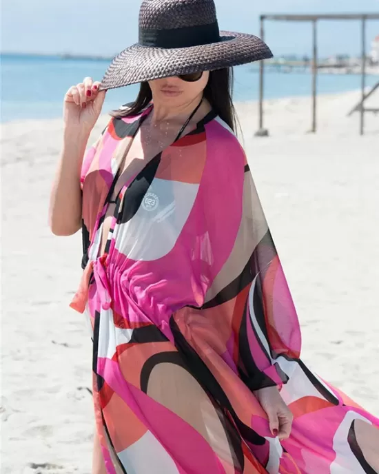 Long Sleeves Floral Printed Chiffon Cardigan Cover-Up Swimwear