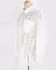 See-Through Lace Split-Joint Long Sleeved Shirt Cover-Ups Tops