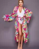 Bohemia Printed Belted Long Sleeves Cover-Up