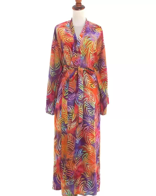 Bohemia Printed Belted Long Sleeves Cover-Up