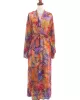 Bohemia Printed Belted Long Sleeves Cover-Up