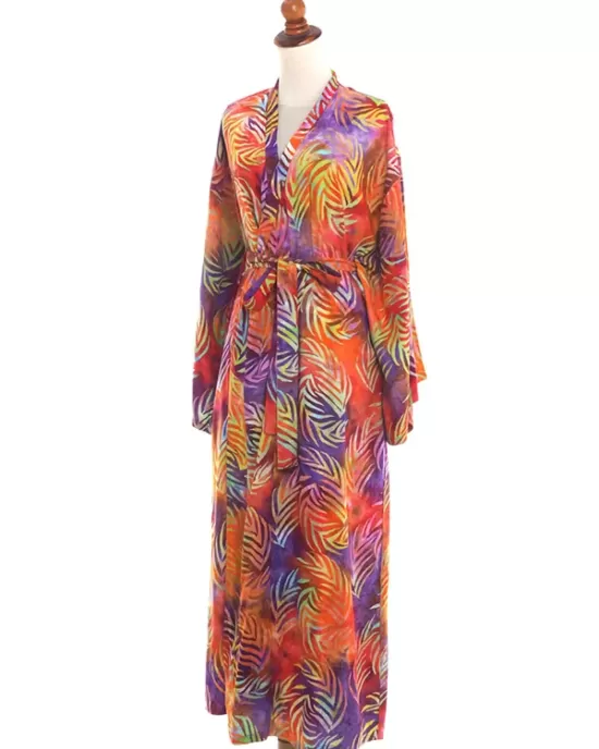 Bohemia Printed Belted Long Sleeves Cover-Up