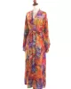 Bohemia Printed Belted Long Sleeves Cover-Up