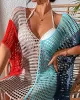 Vacation Loose Patchwork V-Neck Cover-Ups Swimwear