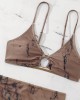 Halterneck Triangle Three Pieces Bikini Set