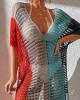 Colorful V-Neck Tassles Mini Cover-Ups Dress