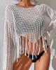 Hollow Tassels Long Sleeves Cover-Ups Swimsuit