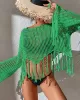 Hollow Tassels Long Sleeves Cover-Ups Swimsuit