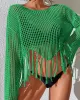 Hollow Tassels Long Sleeves Cover-Ups Swimsuit