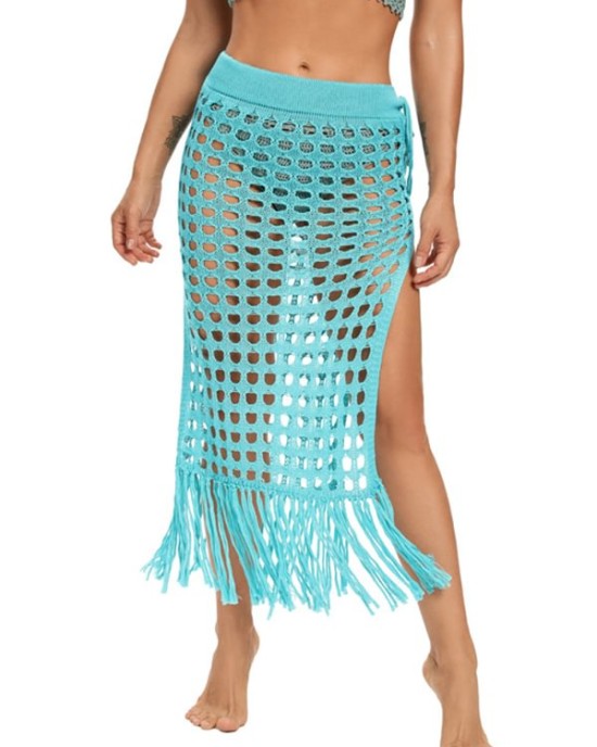 Hollow Split-Front Midi Skirt Cover-Ups