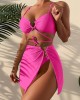 Spaghetti Neck Three Pieces Bikini Set