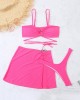 Spaghetti Neck Three Pieces Bikini Set