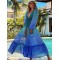 Bandage Color-Block Long Sleeves Loose Deep V-Neck Cover-Ups Swimwear