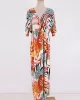 Short Sleeve Floral V-Neck Cardigan Midi Dress Cover-Up Swimwear