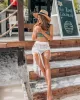 Knitted Hollow See-Through Split-Side Tasseled Cover-Up Swimwear