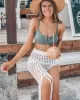 Knitted Hollow See-Through Split-Side Tasseled Cover-Up Swimwear