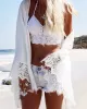 Eagle Print On Back Sexy Cardigan Loose Vacation Cover-Up Swimwear