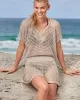 Sexy Crochetgo Hollow Solid Color Cover-Up Swimwear