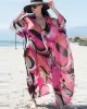 Chiffon Printed Loose Thin Cardigan Vacation Cover-Up Swimwear