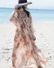 Chiffon Printed Loose Thin Cardigan Vacation Cover-Up Swimwear