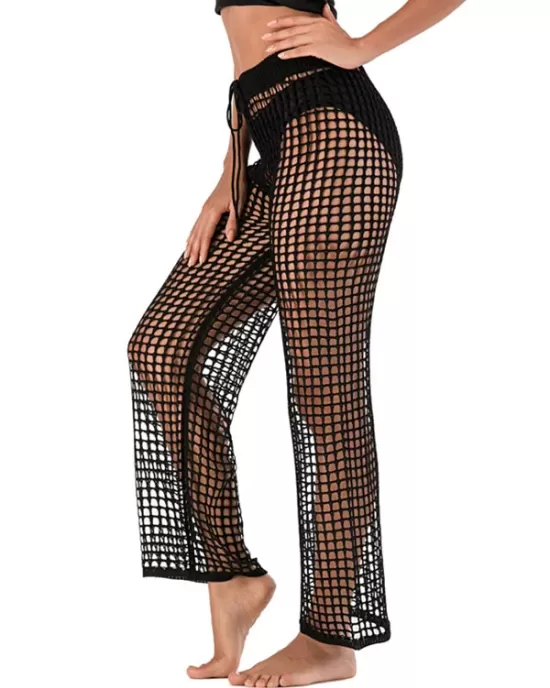 Sexy See-Through Crochetgo Hollow Beach Trousers Cover-Ups