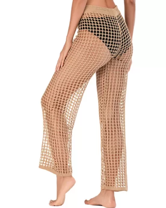 Sexy See-Through Crochetgo Hollow Beach Trousers Cover-Ups