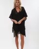 Loose Hollow Vacation Half Sleeve V Neck Beach Cover-Ups