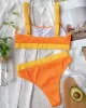 Padded Color-Block Spaghetti-Neck Swimsuits