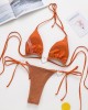 Padded Backless Heart Shape Hollow Halter-Neck Bikini Swimsuit