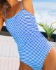 4 Color Fresh Plaid One-Piece Swimsuit