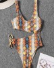 Sleeveless Printing Hollow Bandage Monokini Swimwear