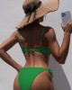 Beach Padded Hollow Falbala Spaghetti-Neck One-Piece Swimwear