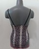 Snake-Print Bandeau Spaghetti-Neck One-Piece Swimwear