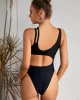 Belly-Hollow Solid Color Sleeveless Sexy One-Piece Monokini Swimwear